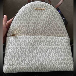 Michael Kors Beige Monogram Backpack